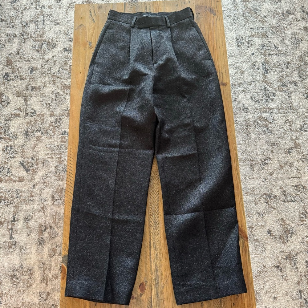 asos design high waisted shimmer pants